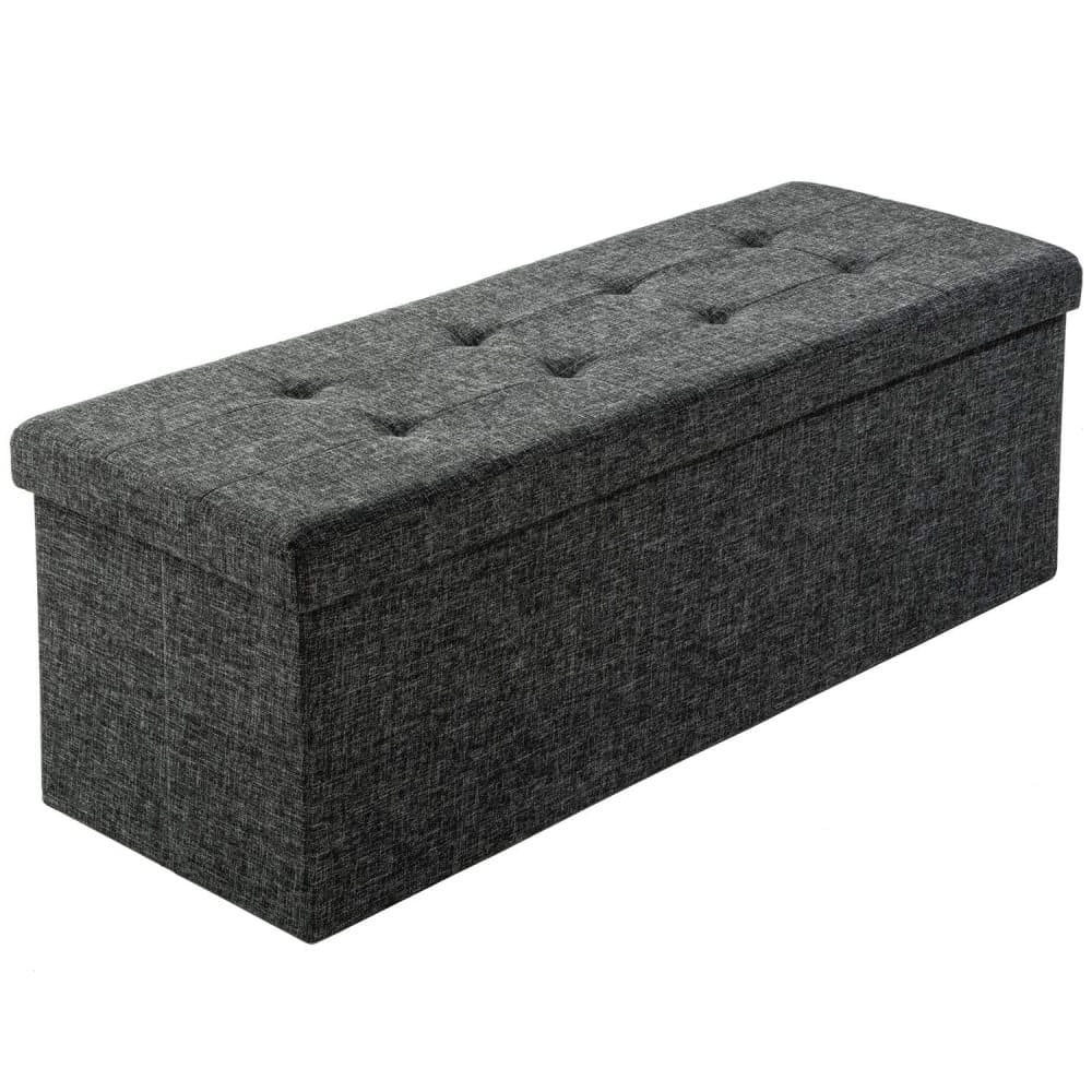 Hopfällbar sittbänk med förvaringsutrymme 110 x 38 cm - mörkgrå