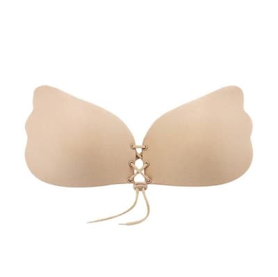 Beige självhäftande BH med push up funktion!