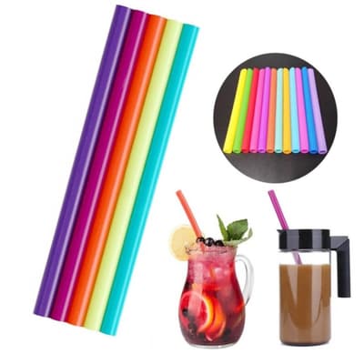 5-Pack - Flexibla Sugrör i Silikon med Borste (25cm)