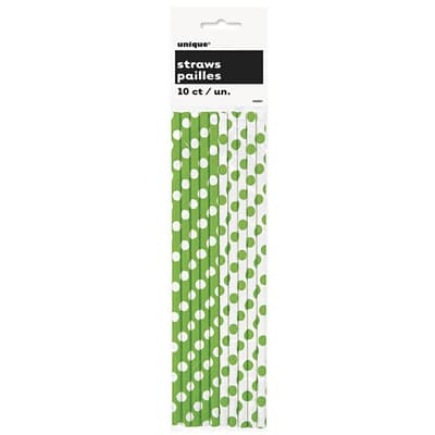 Unique Party Polka Dot Paper Straws (Pack Of 10)