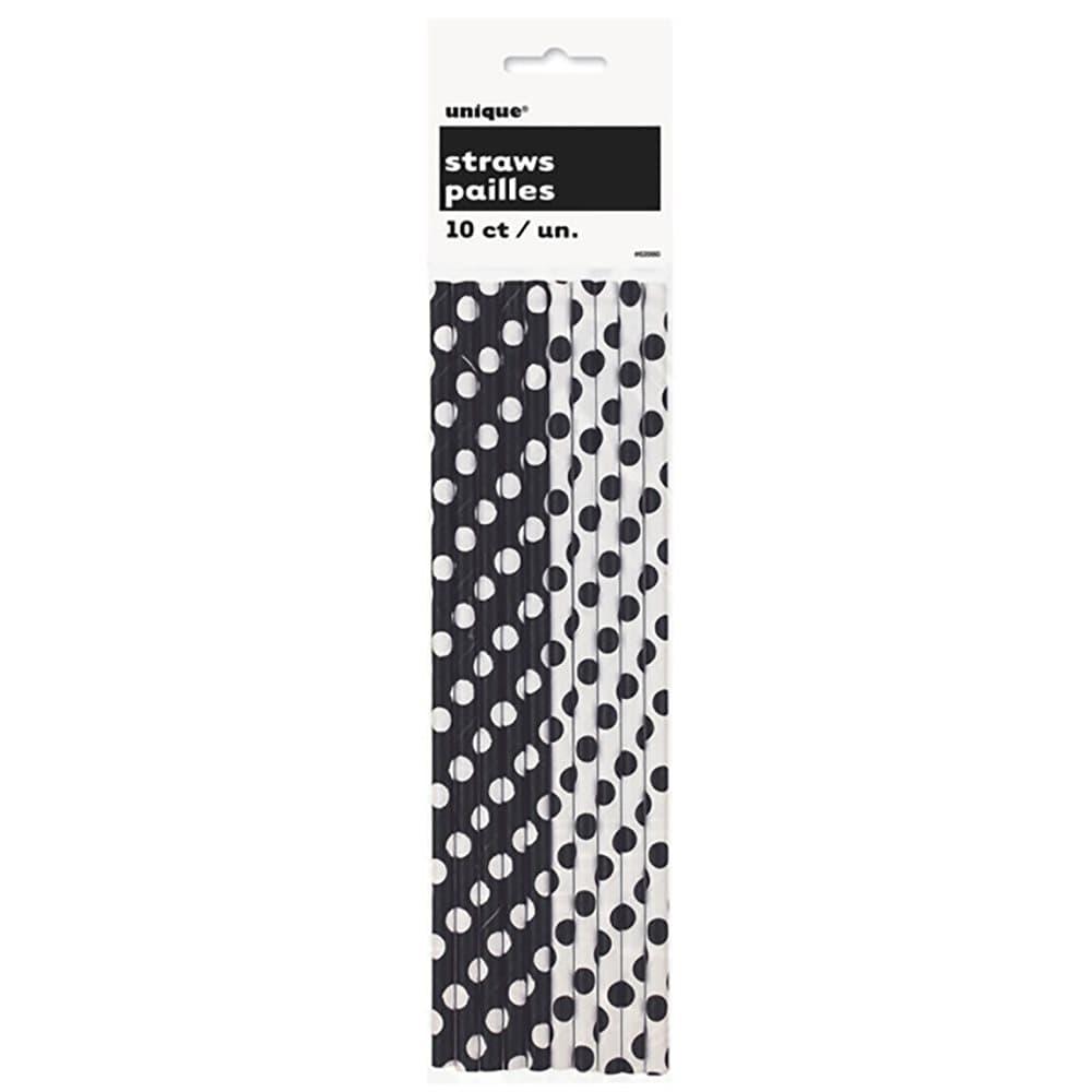 Unique Party Polka Dot Paper Straws (Pack Of 10)