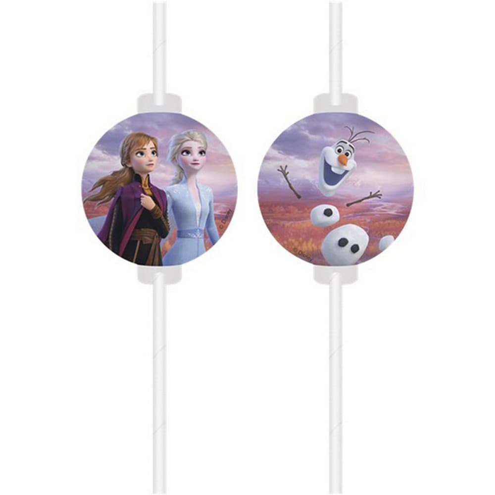 Frozen 2 Disposable Party Drinking Straws (Pack of 4)