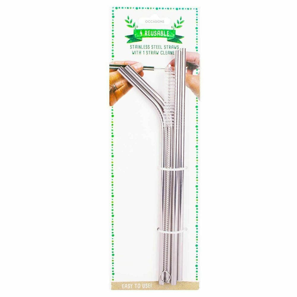 Stainless Steel Straws and Brush Set