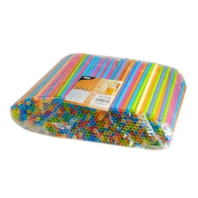 500-Pack - Shakesugrör / Sugrör Flerfärgade - Böjbara