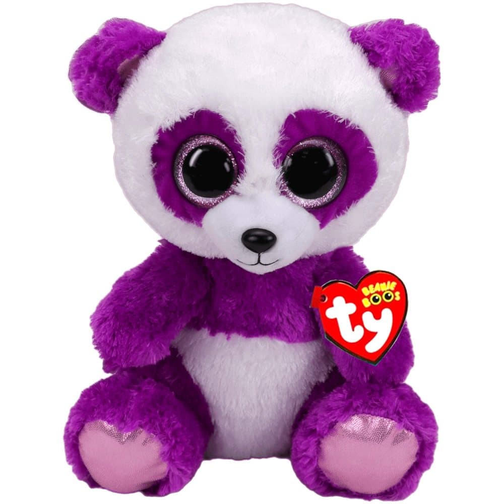 TY Beanie Boos Boom Boom Purple Panda Gosedjur Plysch Mjukis 24cm