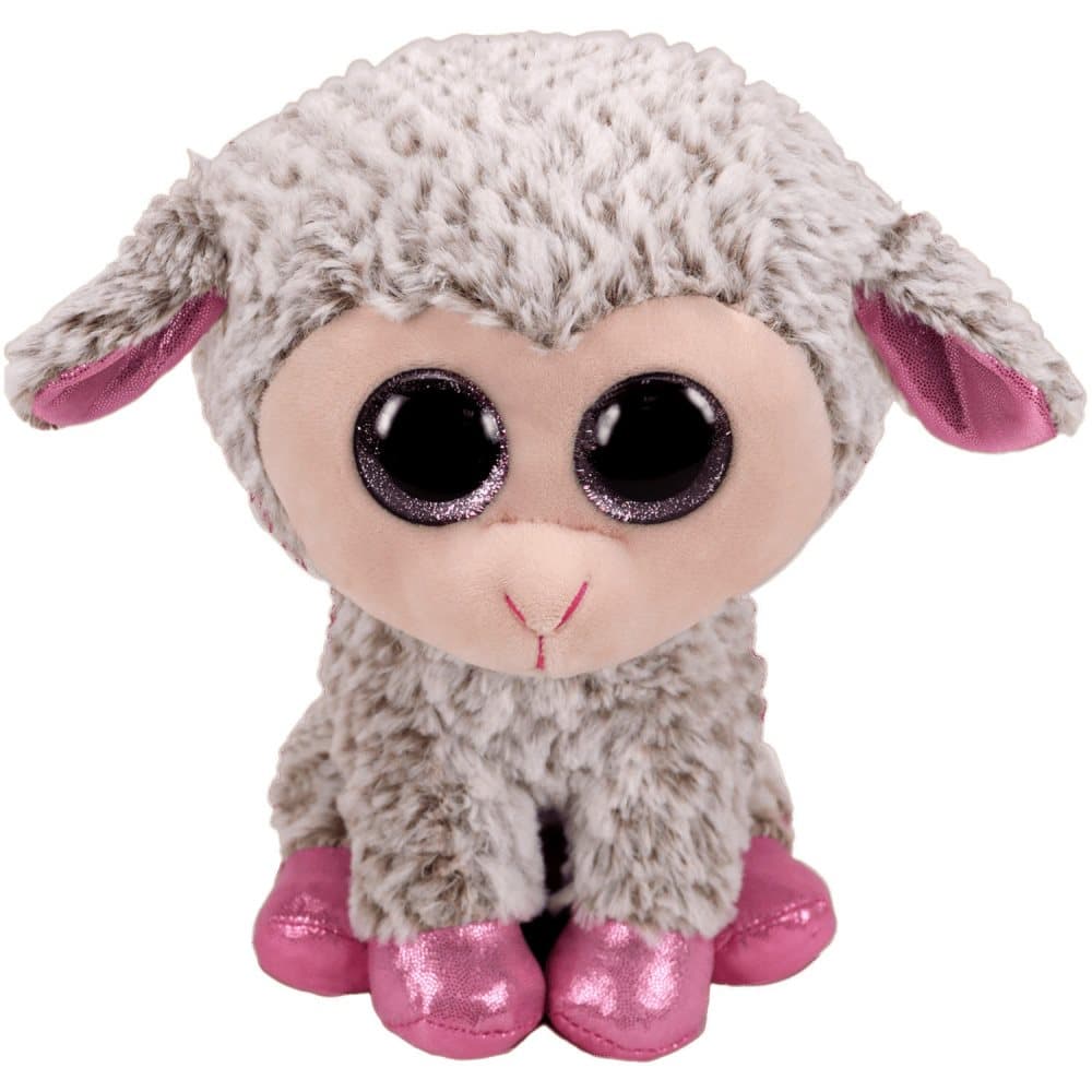 TY Beanie Boos Dixie grå lam legetøj plys blød plys 24cm
