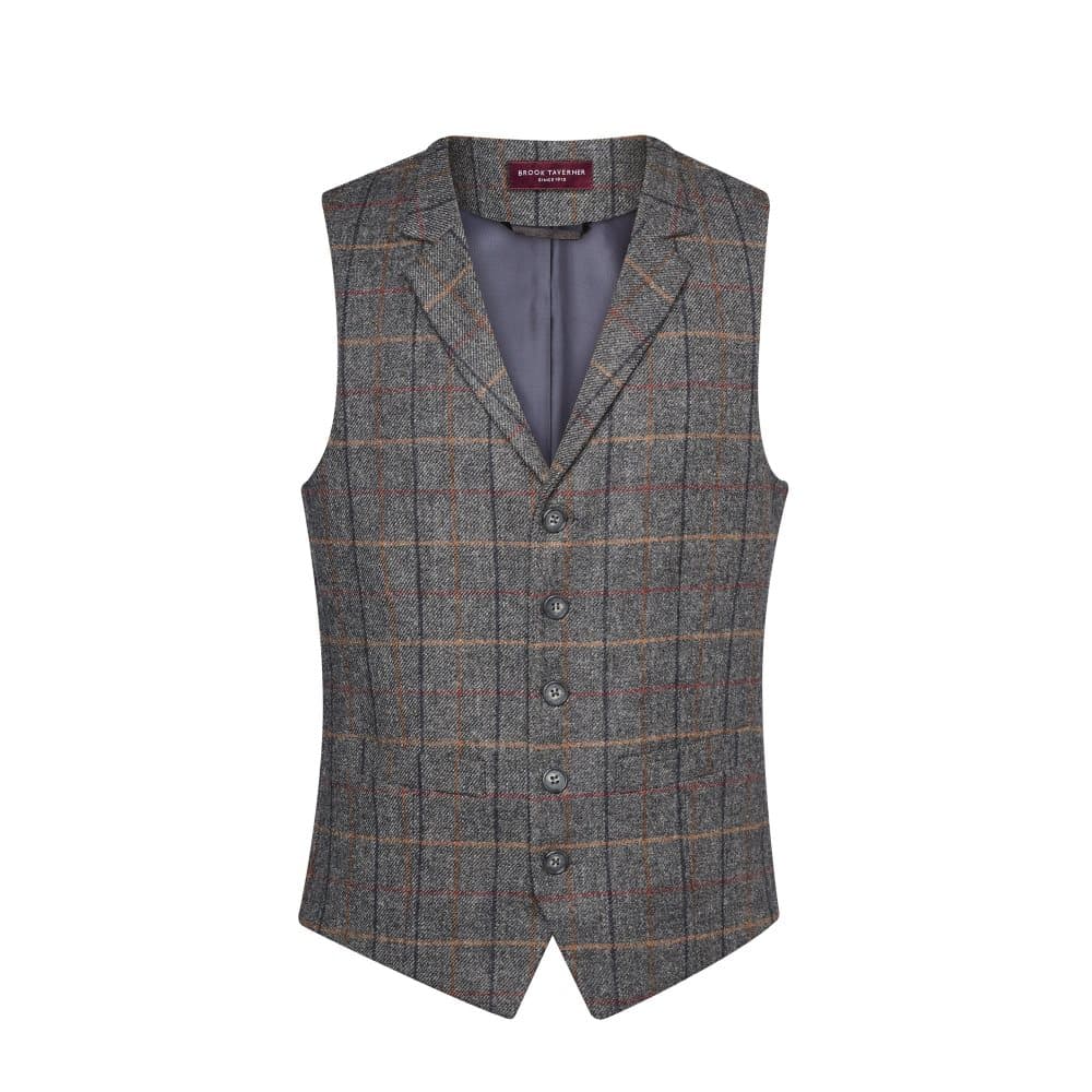 Brook Taverner Mens Memphis Tweed Waistcoat