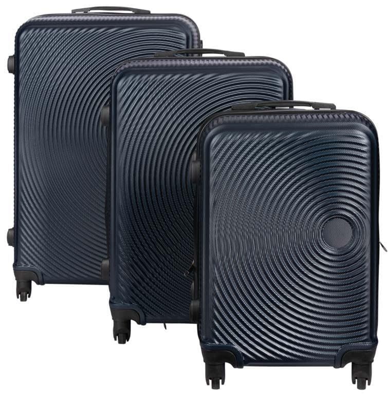 Kuffert sæt - Rejsekufferter - 3 stk Marine blå hardcase kufferter - I et smart design