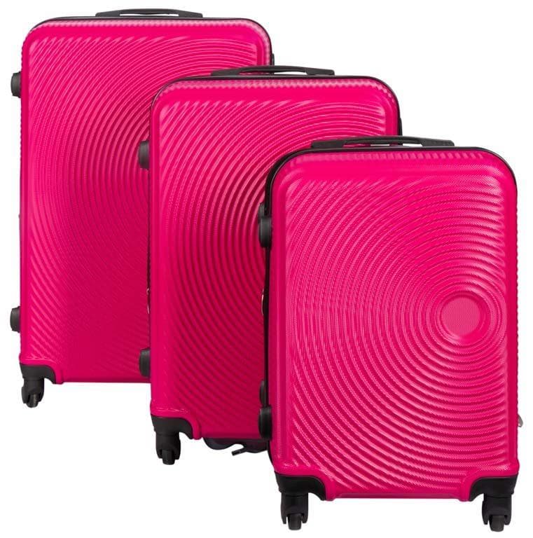 Kuffert sæt - Rejsekufferter - 3 stk pink hardcase kufferter - I et smart design