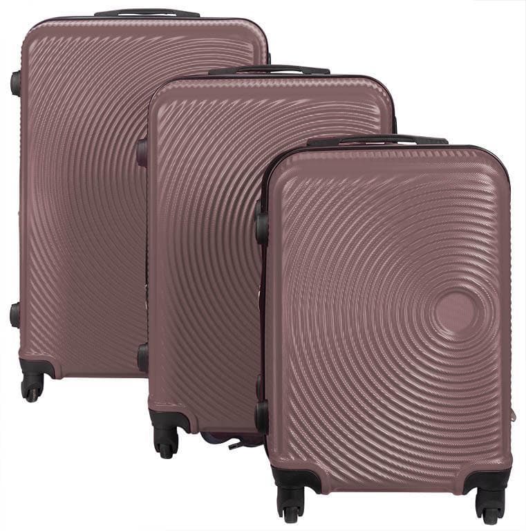 Kuffert sæt - Rejsekufferter - 3 stk rosa guld hardcase kufferter - I et smart design