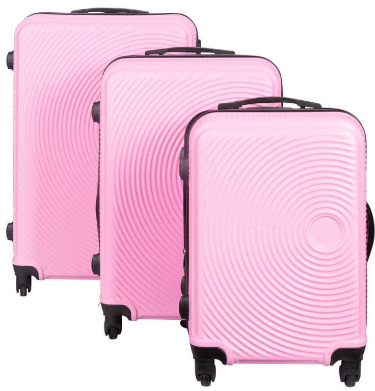 Kuffert sæt - Rejsekufferter - 3 stk Lyserøde hardcase kufferter - I et smart design