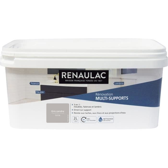 RENAULAC Maleri renovering Multisupports 3 i 1 askegrå - Satin - 2L - 24m² / opbevaring