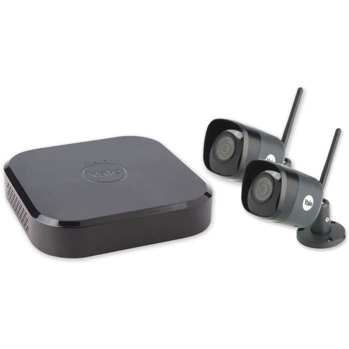YALE tilsluttet CCTV-system - 4 kanaler 2 Wi-Fi HD 4MP H.265-kameraer - Udendørs (IP67) - 1 TB harddisk