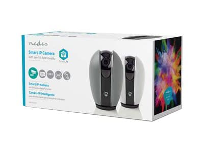 Nedis WIFICI20CGY - Nettverksovervåkingskamera - panorering / tipping - farge (Dag og natt) - 1 MP - 1280 x 720 - 720p - fastfokal - lyd - trådløs -