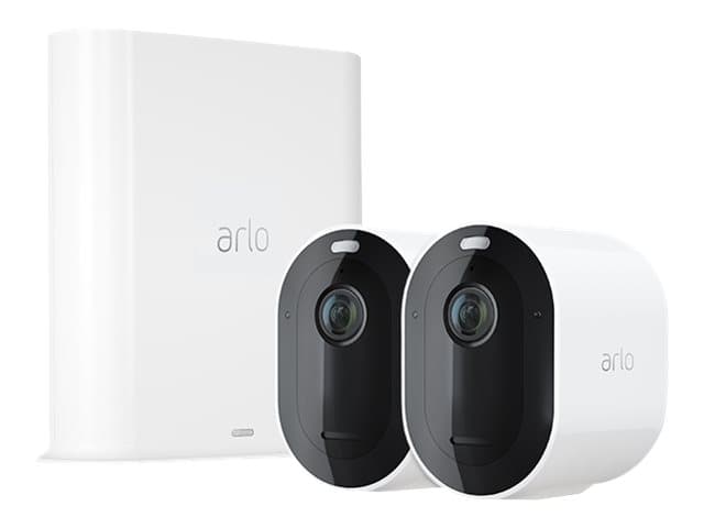 Arlo Pro 3 Wire-Free Security Camera System - Portinngang + kamera(er) - trådløs - 802.11b, 802.11g, 802.11n - 2 kamera(er) - svart