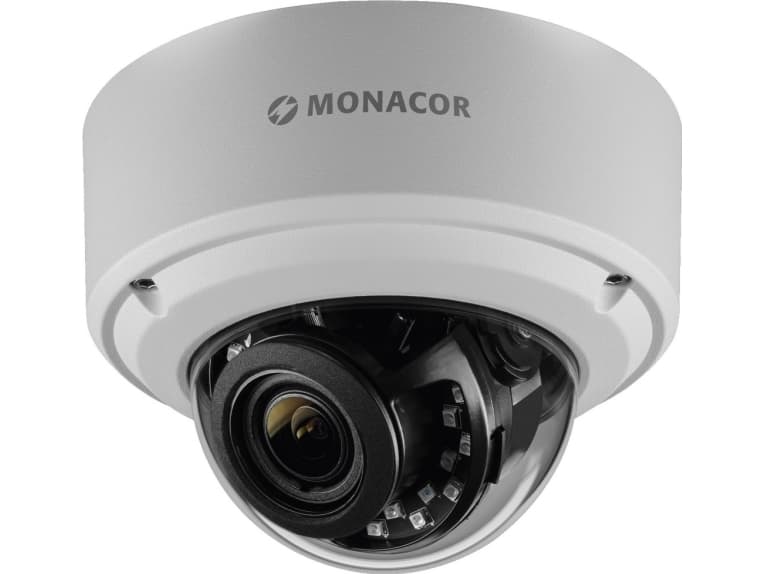 Monacor ELAX-2812DV, Overvåkningskamera, Inne & Ute, Koblet med ledninger (ikke trådløs), Kuppel, Tak, Hvit
