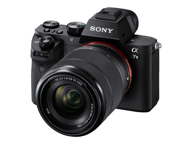 Sony a7 II ILCE-7M2K - Digitalkamera - spegellöst - 24.3 MP - Fullständig ram 28-70 mm lins - Wi-Fi, NFC - svart