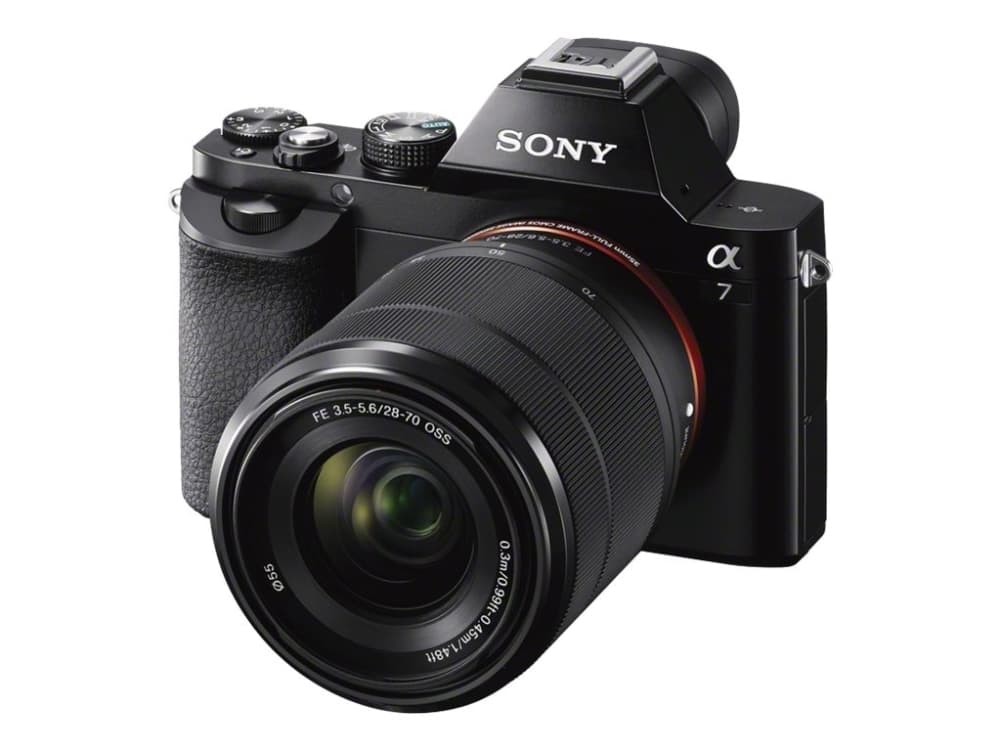 Sony a7 ILCE-7K - Digitalkamera - spegellöst - 24.3 MP - Fullständig ram 28-70 mm lins - Wi-Fi, NFC - svart