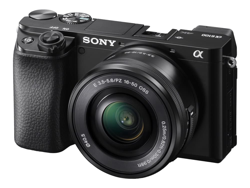 Sony a6100 ILCE-6100L - Digitalkamera - spegellöst - 24.2 MP - APS-C - 4 K / 30 fps - 3x optisk zoom 16-50 mm lins - Wi-Fi, NFC, Bluetooth - svart