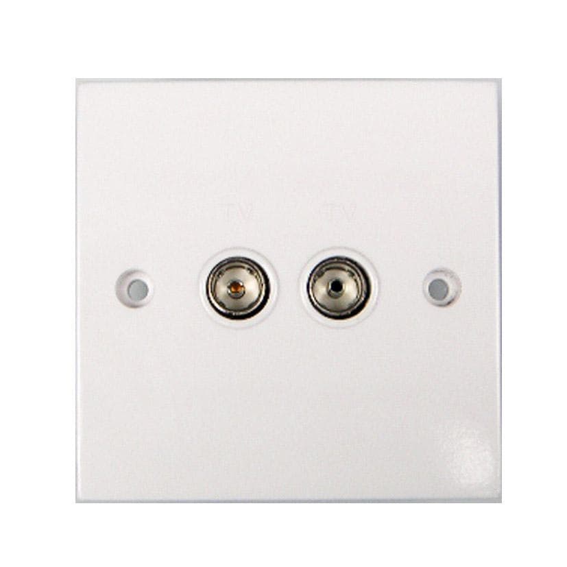 Dencon Double Flush Aerial Socket (UK)