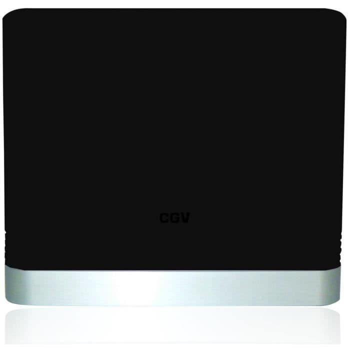 CGV 11528 An-Reglisse CE Red TNT HD indendørs antenne - 4G filter - Flad - Høj ydelse - Sort lakeret
