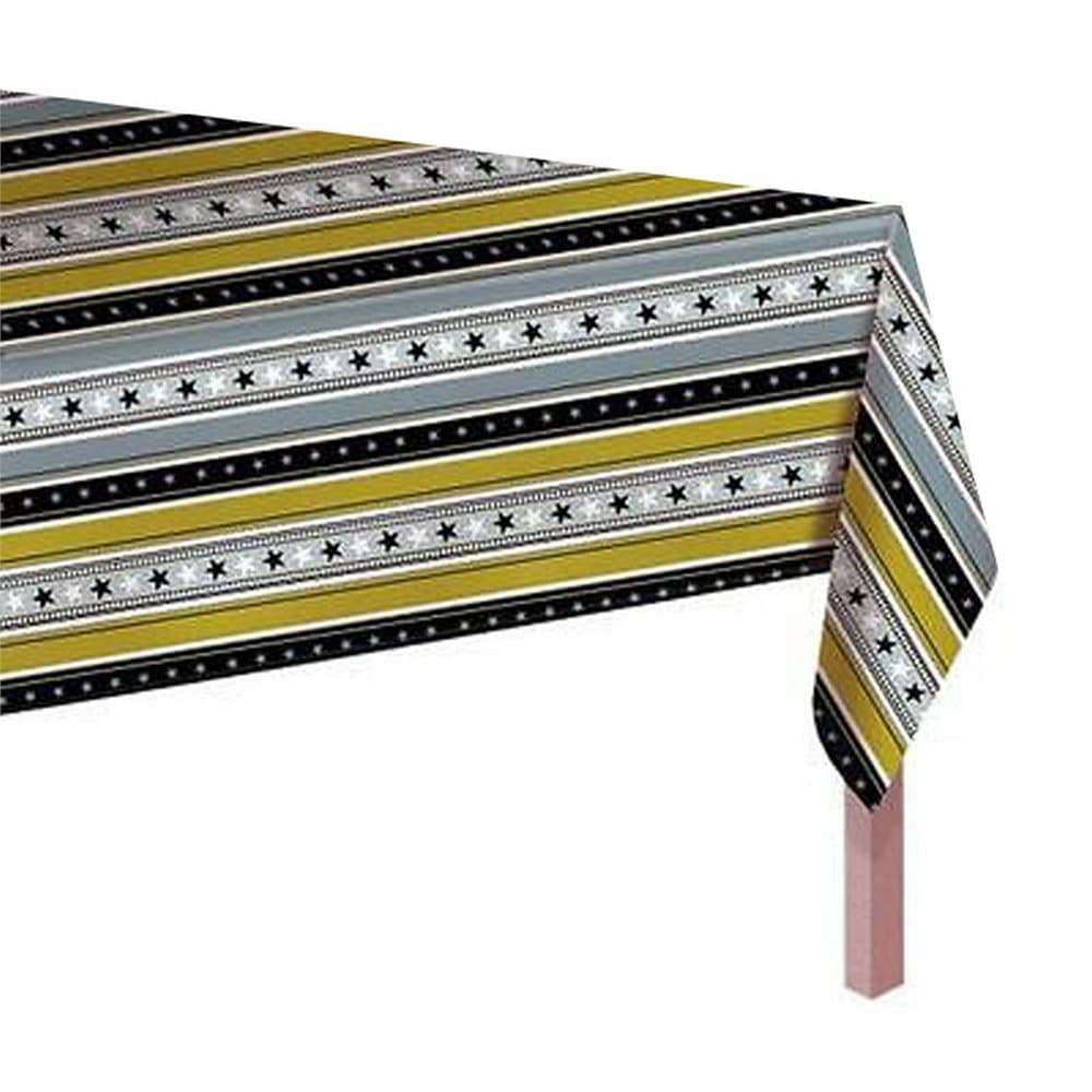 Amscan Star Attraction Striped Printed Plastic Tablecover