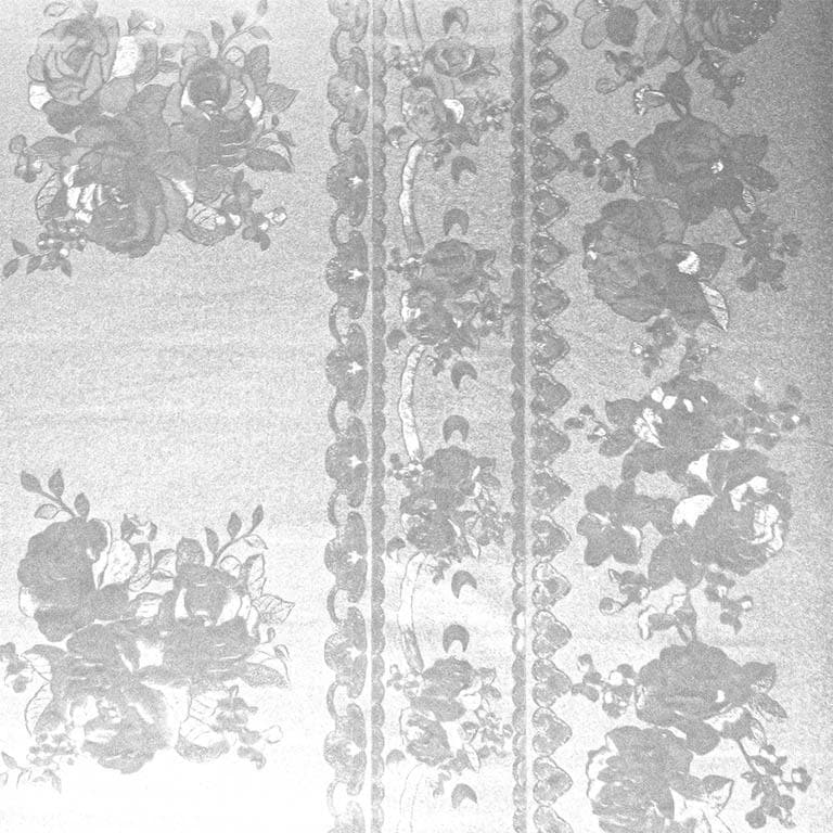 Transparent voksdug med blomstret mønster - 20 meter - 140 cm. bred - God kraftig kvalitet