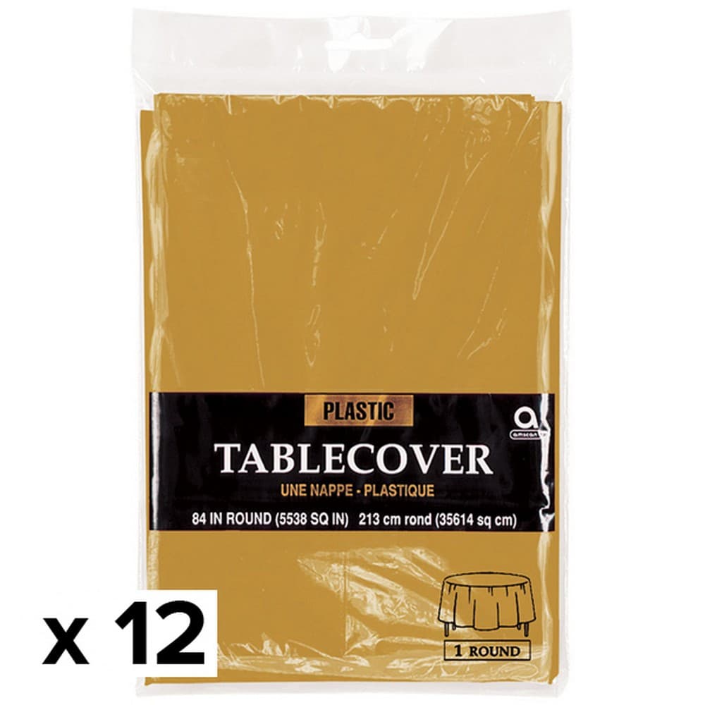 Amscan Round Plastic Tablecover (Pack Of 12)