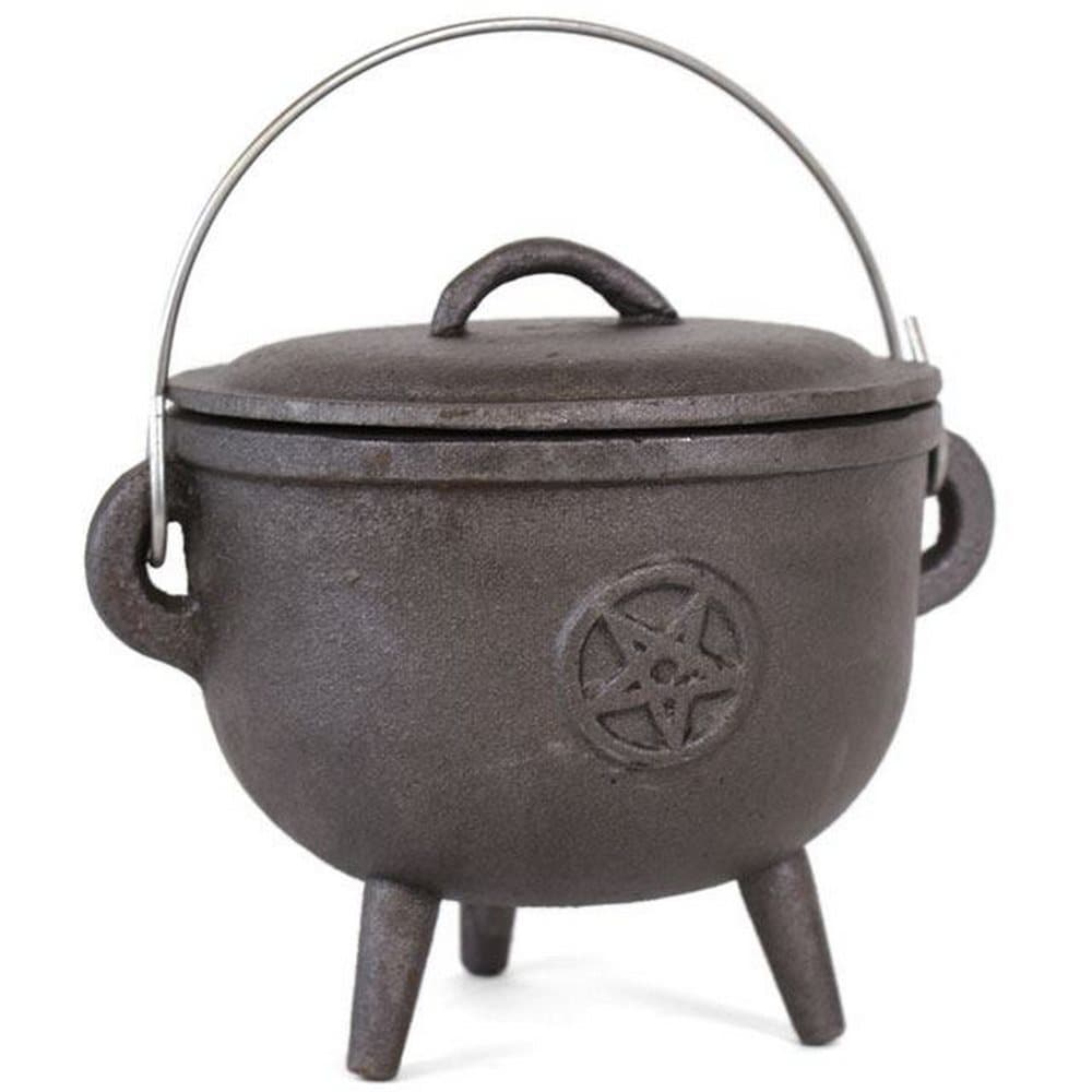 Something Different 15cm Cast Iron Cauldron With Pentagram
