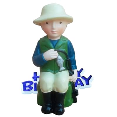 Creative Fisherman Design Birthday Party Cake Topper