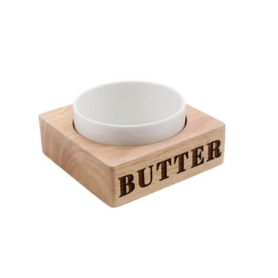 CGB Giftware Loft Butter Carved Wood Ceramic Bowl Set