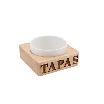 CGB Giftware Loft Tapas Carved Wood Ceramic Bowl Set