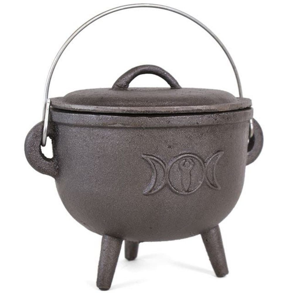 Something Different 15cm Cast Iron Cauldron With Triple Moon