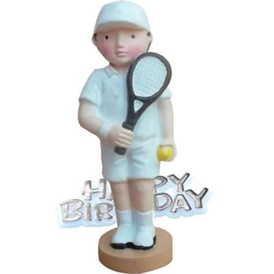 Creative Tennis Player Design Birthday Party Cake Topper