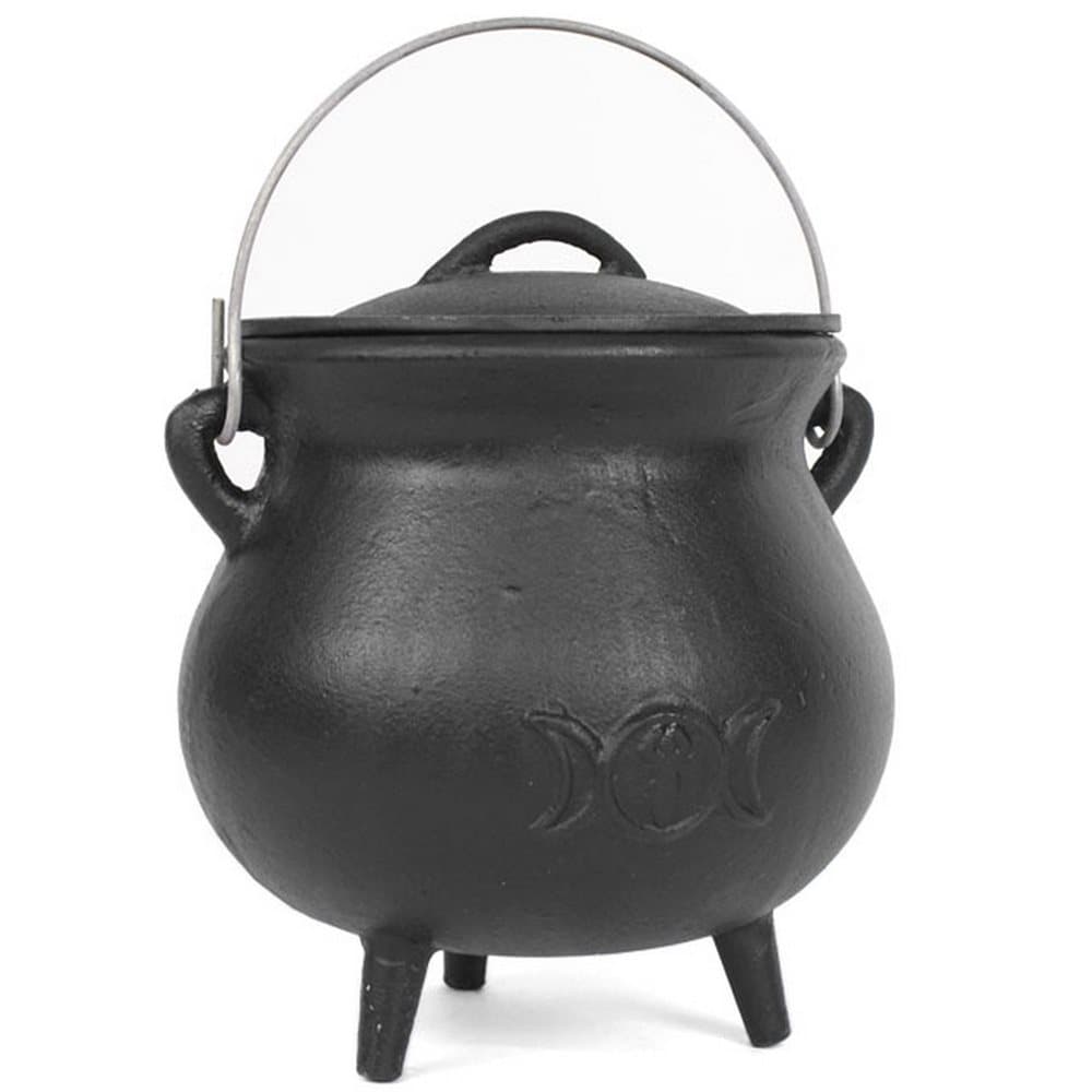 Something Different 19cm Cast Iron Cauldron With Triple Moon