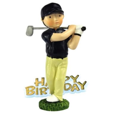 Creative Golfer Design Birthday Party Cake Topper