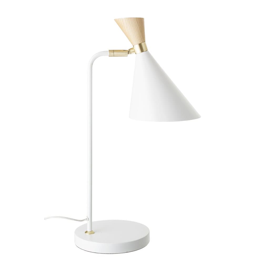 Bordlampe, Metall, D18 x H52 cm, Hvit, Bloomingville