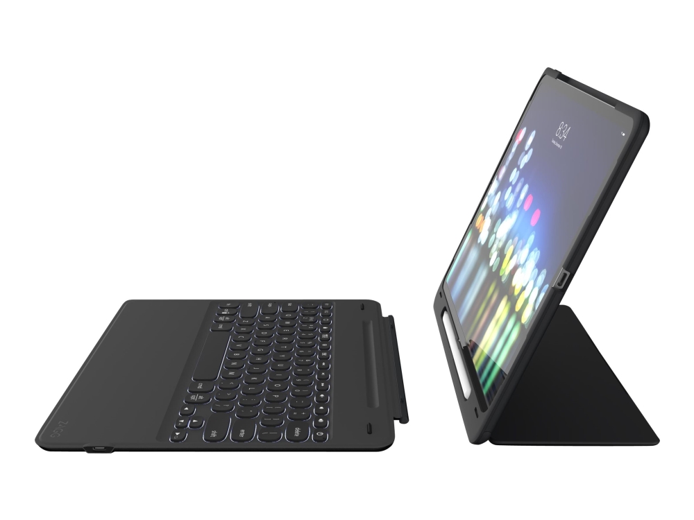ZAGG Slim Book go Tastatur og folioveske bakgrunnsbelyst Zagg Rugged Messenger tastatur og deksel til iPad Pro 10,2