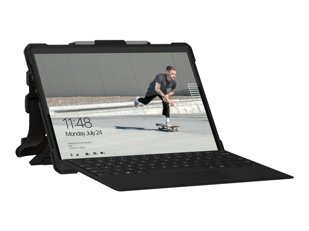 UAG Rugged Case for Microsoft Surface Pro X w/ Handstrap & Shoulder Strap - Plasma Ice - Baksidedeksel for nettbrett - robust - for Microsoft Surface