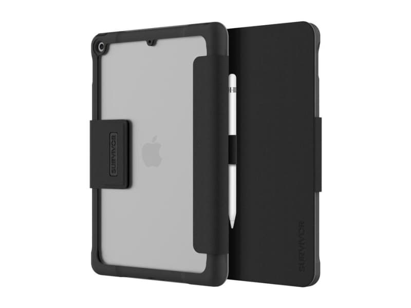 Griffin Survivor Tactical - Vikbart fodral för surfplatta - svart - 10.2" - för Apple 10.2-inch iPad (7:e generation)