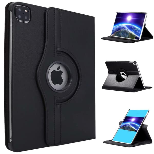 360 ° fleksibel rotationssag til iPad Pro 12.9 2020/2018 (3/4th Gen) Sort