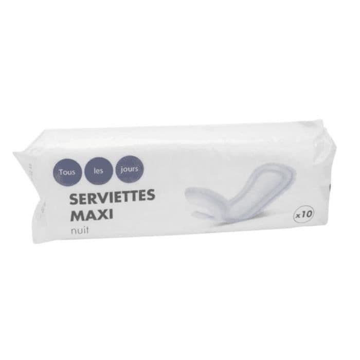 Jokainen päivä 10 Maxi Night -pyyhkeet ilman eviä