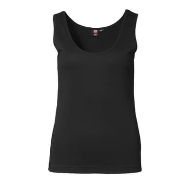 ID Womens/Ladies 1x1 Rib Sleeveless Fitted Singlet/Vest