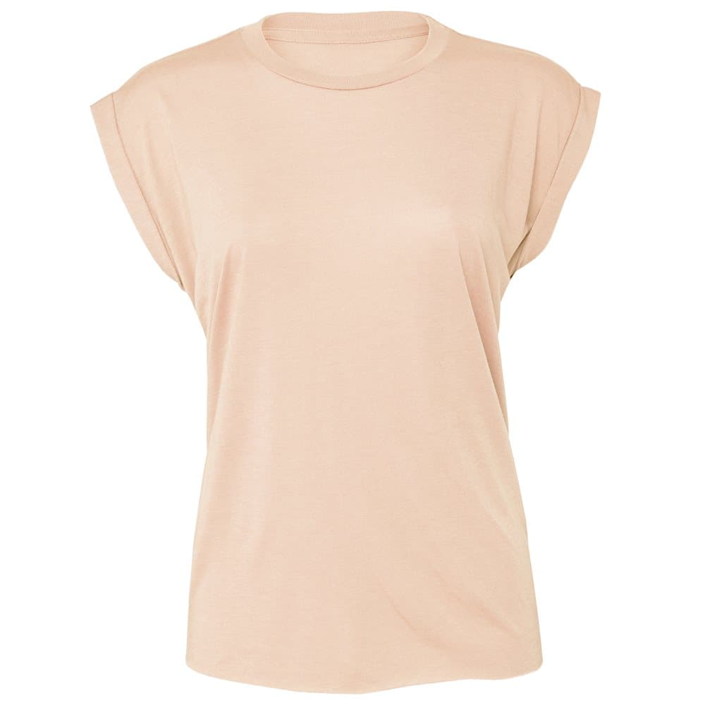 Bella + Canvas Womens/Ladies Flowy Rolled Cuff Muscle T-Shirt