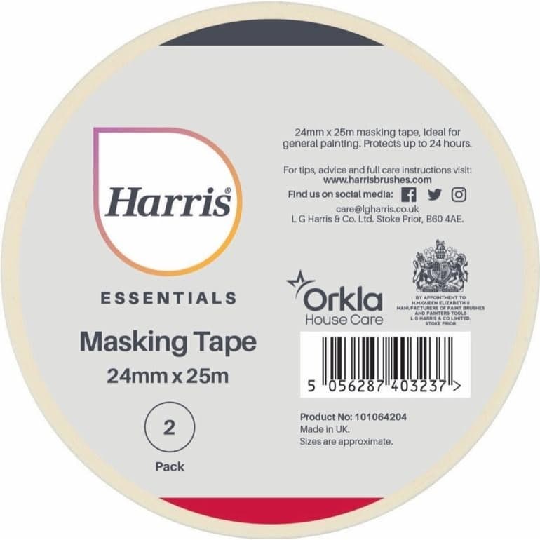 Harris Essentials 24mm maskeringstejp (paket med 2)