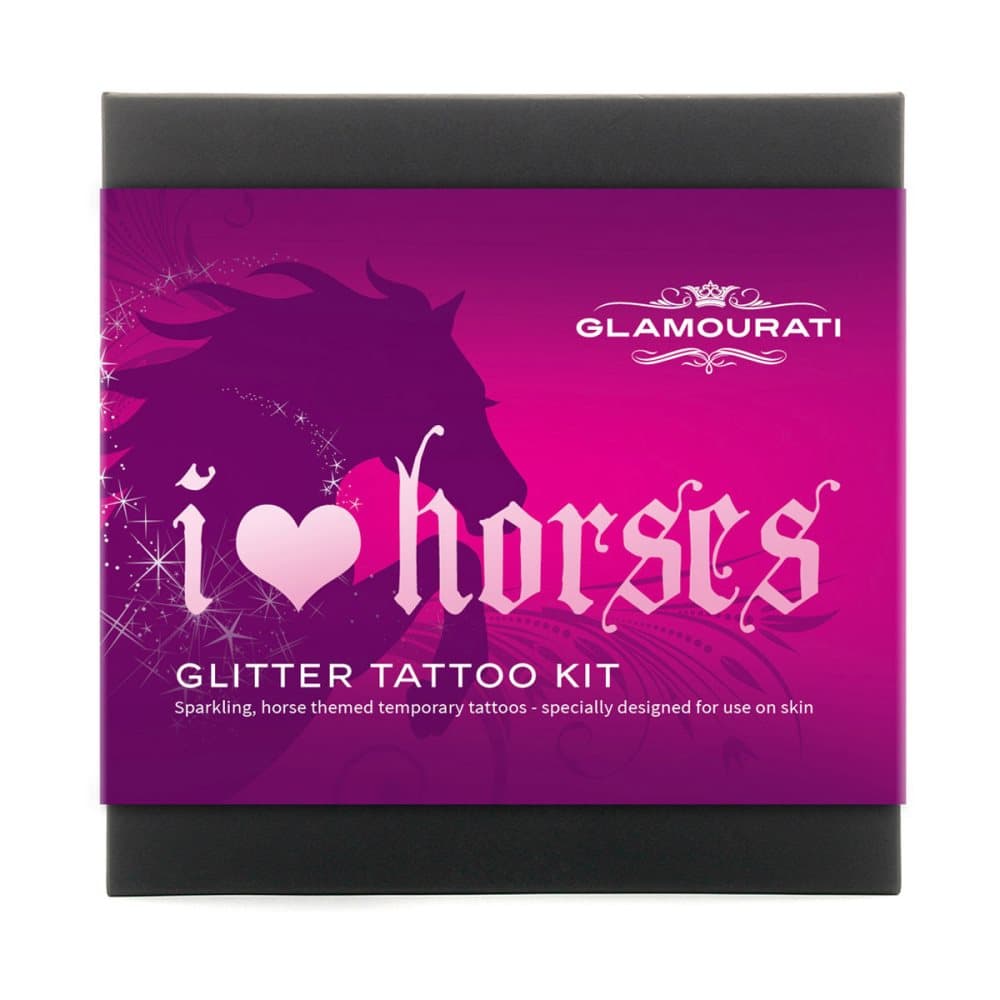 Glamourati Glitter Fake Tattoo Kit With Liquid Body Adhesive For People