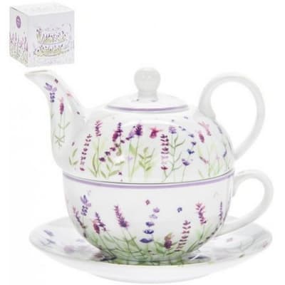 Ceramic Lavender Print Tea For One Set