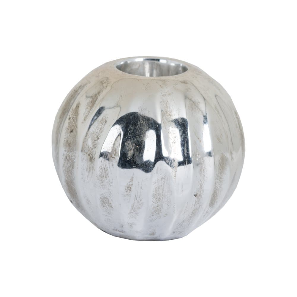 Hill Interiors Medium Spherical Detailed Metallic Ceramic Tealight Holder