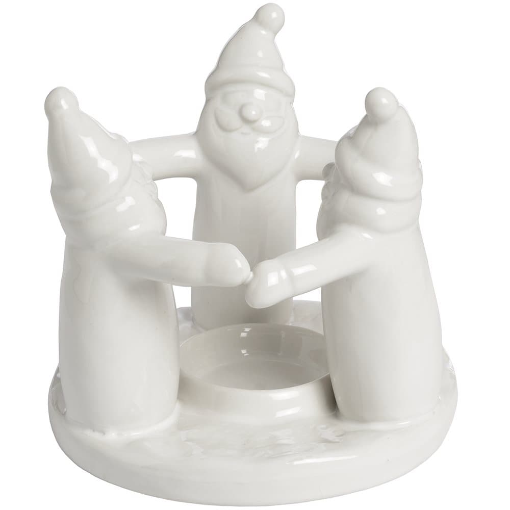 Hill Interiors White Circle of Angels / Santas Tea Light Candle Holder