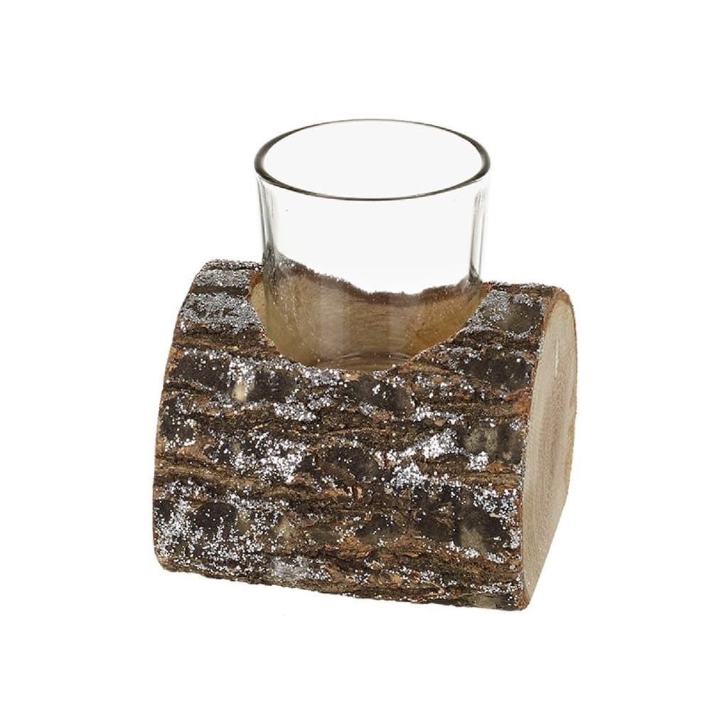 Festlig log T Light Holder